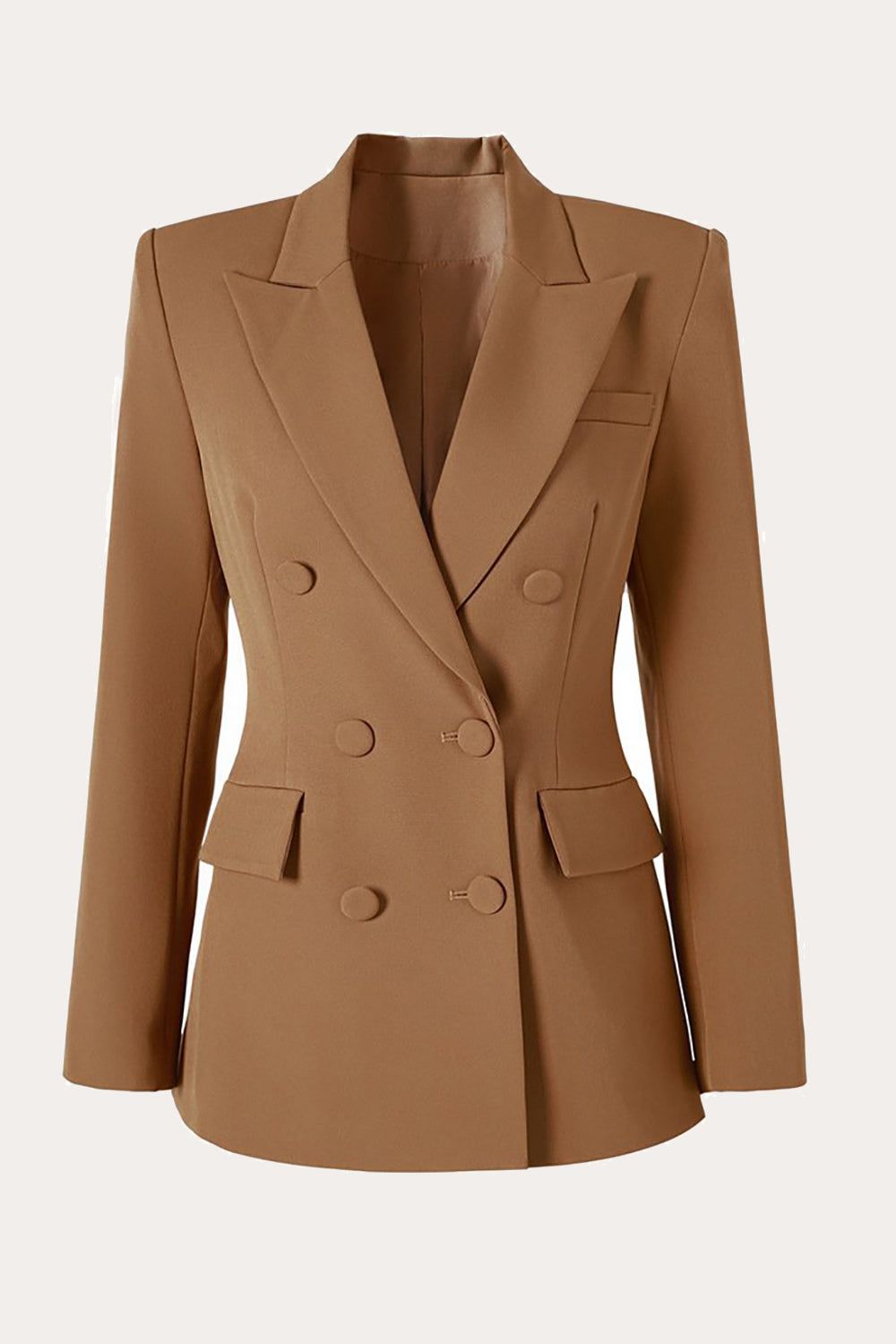 Pink Double Breated Peak Lapel Women Business Prom Blazer sold by Zapaka product image thumbnail 4