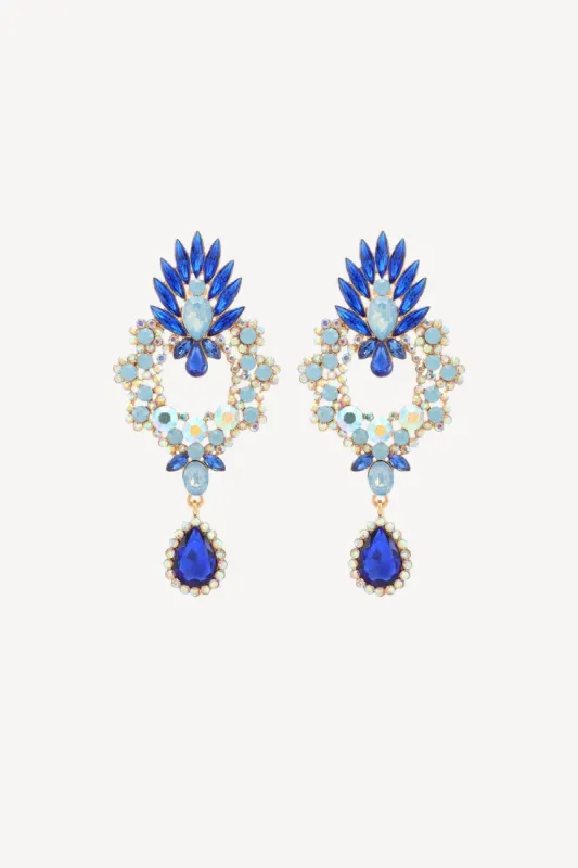 Sparkly Geometric Rhinestone Drop Earrings sold by Zapaka