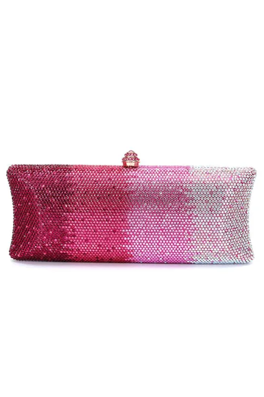 Fuchsia Ombre Saprkly Sequin Evening Clutch Bag sold by Zapaka