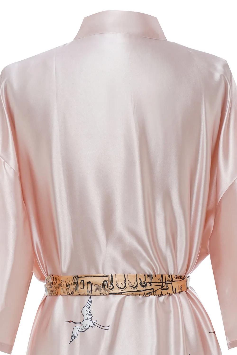 Blush Printed Bridal Satin Robe sold by Zapaka product image thumbnail 4