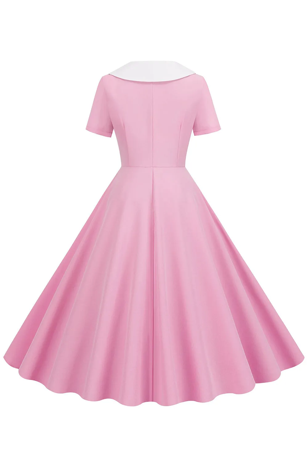A Line Pink Short Sleeveless 1950s Dress sold by Zapaka product image thumbnail 2