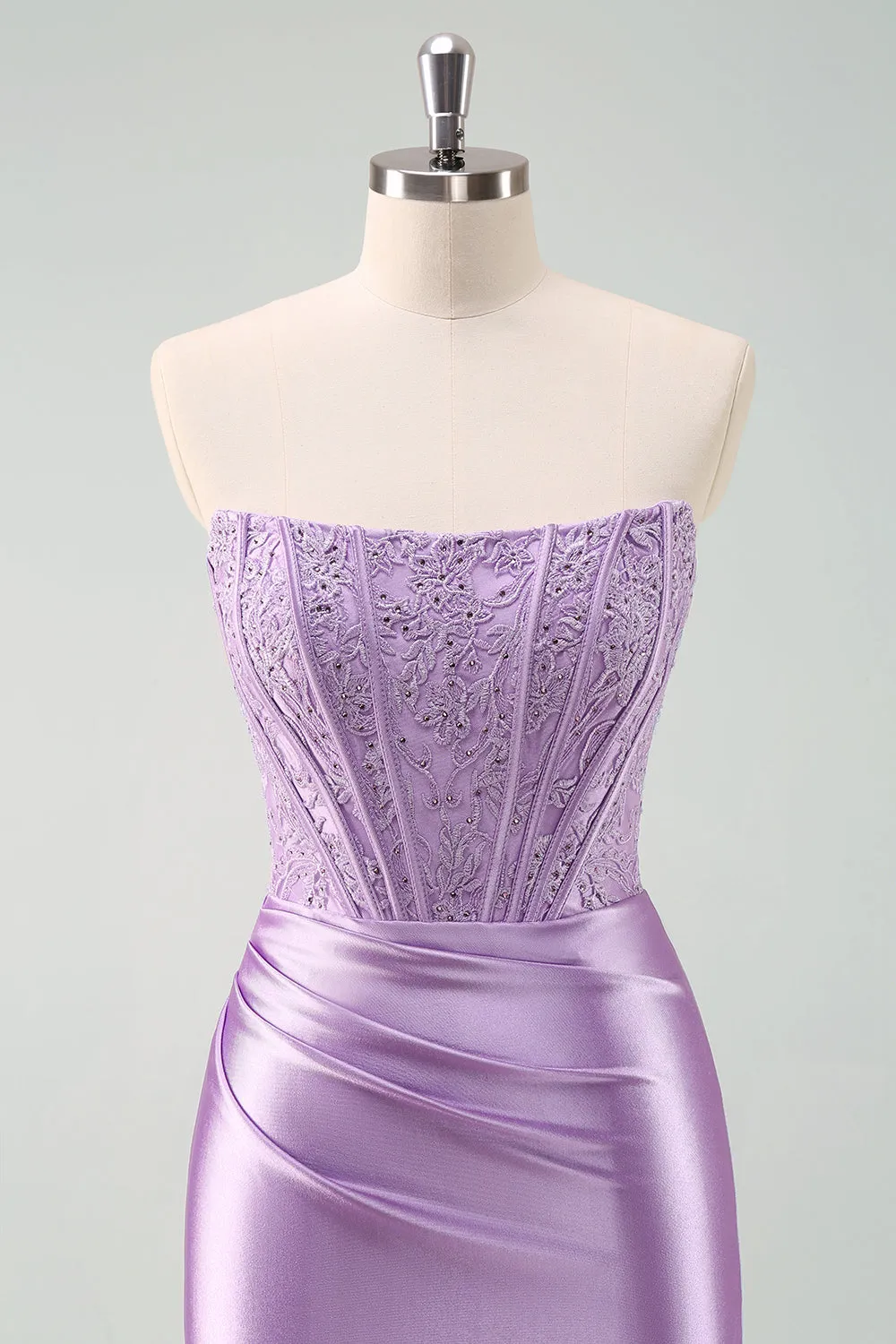 Sparkly Purple Strapless Bodycon Short Homecoming Dress sold by Zapaka product image thumbnail 4