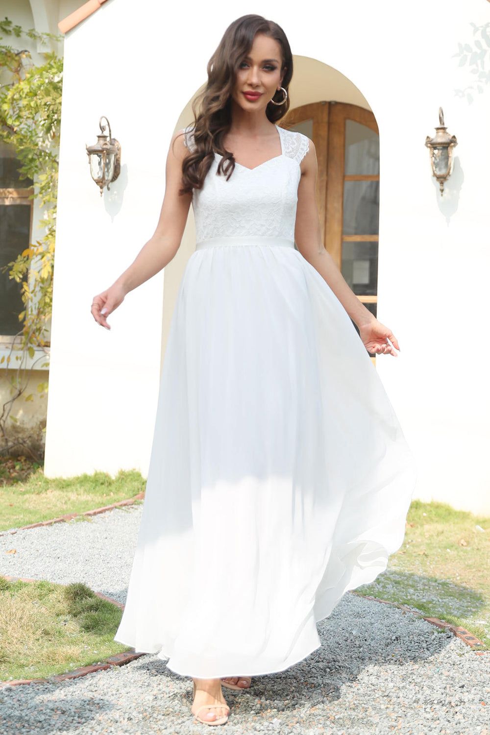 White Long Lace Dress sold by Zapaka product image thumbnail 5