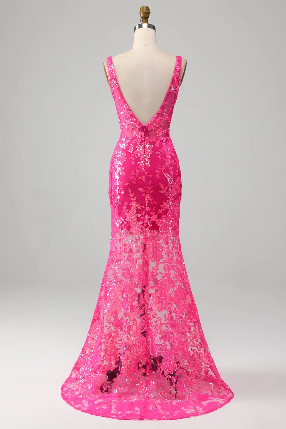Fuchsia Mermaid Prom Dress with Sequins sold by Zapaka product image thumbnail 2