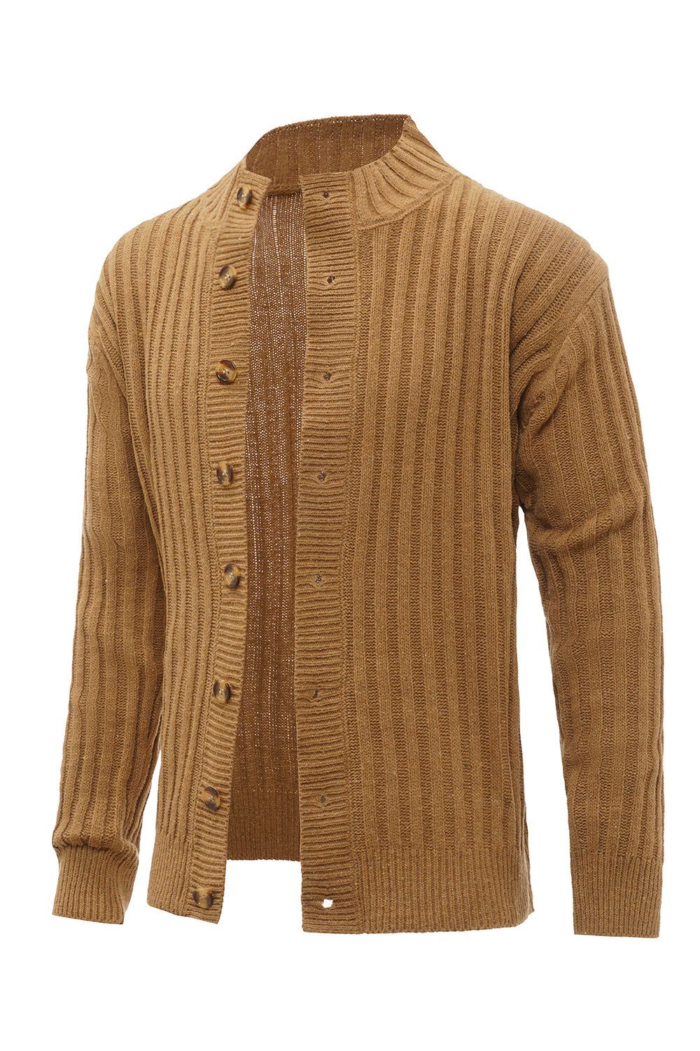 Brown Shawl Collar Button Men's Cardigan Sweater sold by Zapaka product image thumbnail 3
