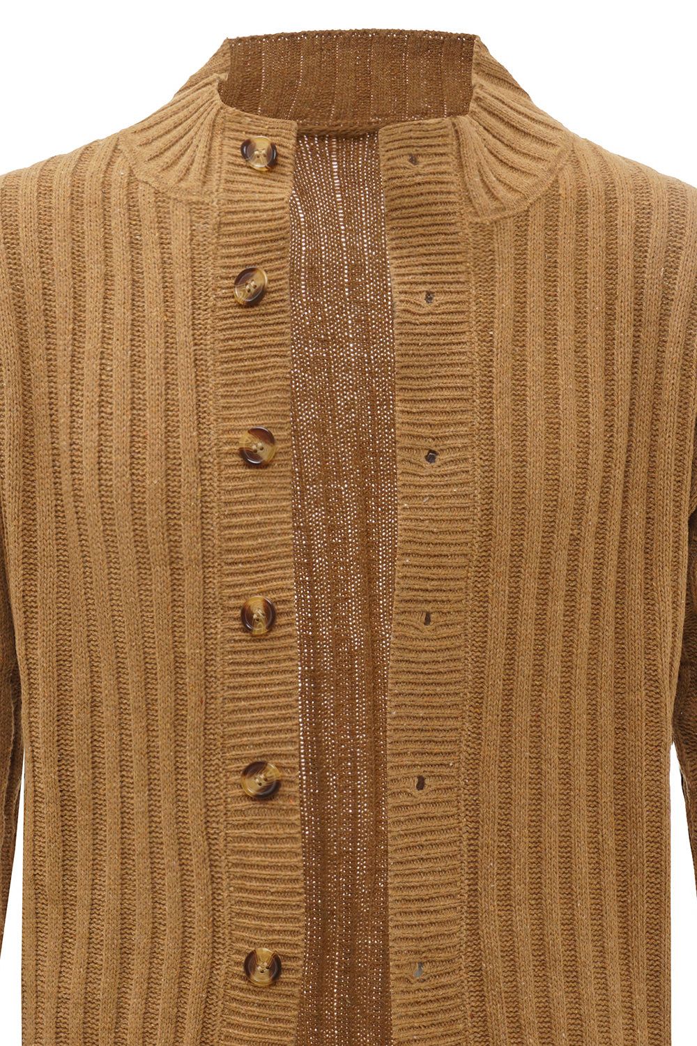 Brown Shawl Collar Button Men's Cardigan Sweater sold by Zapaka product image thumbnail 4