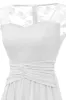 Elegant White Long Lace Dress with Cap Sleeves sold by Zapaka