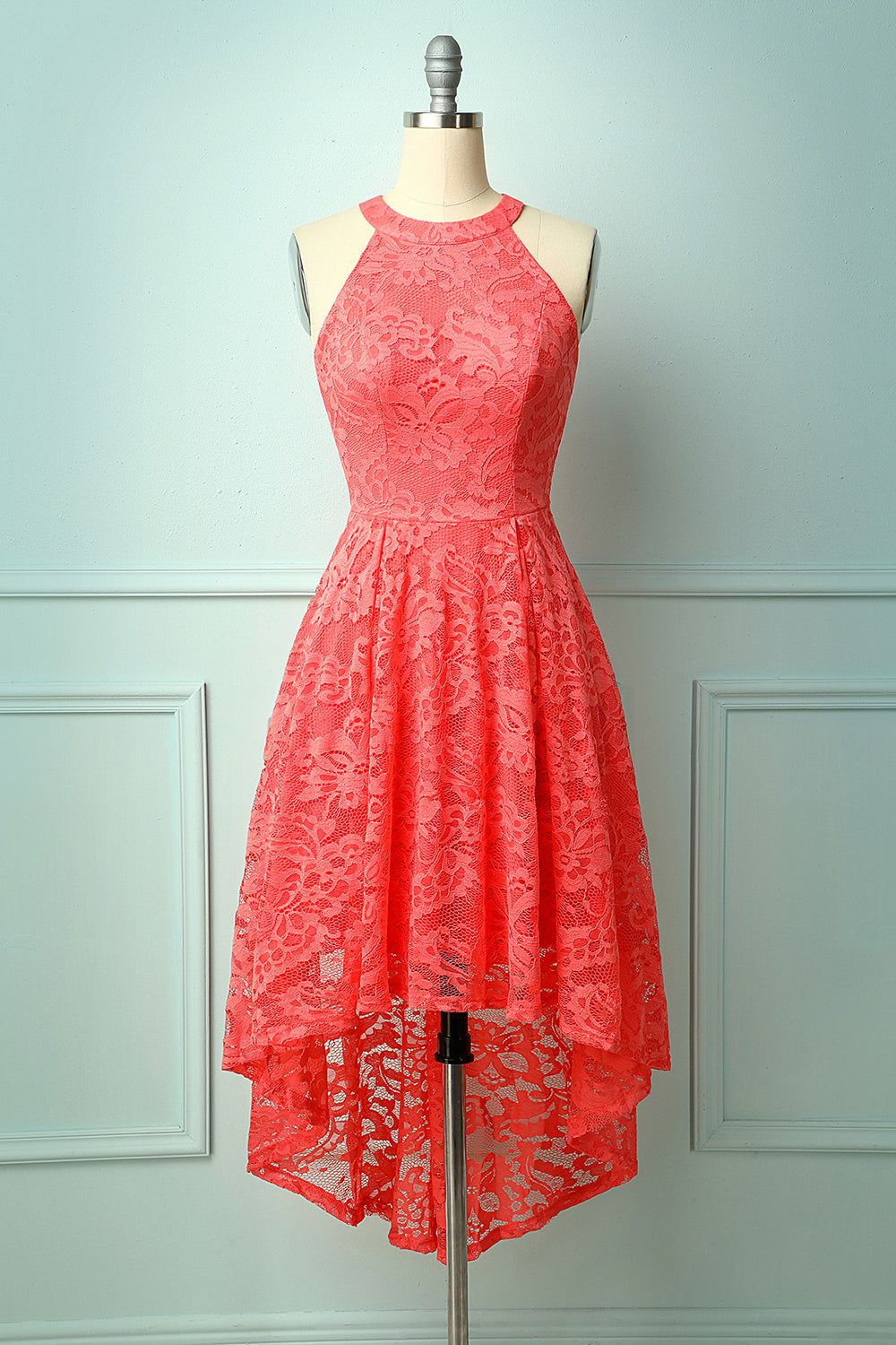 Coral Lace Dress sold by Zapaka