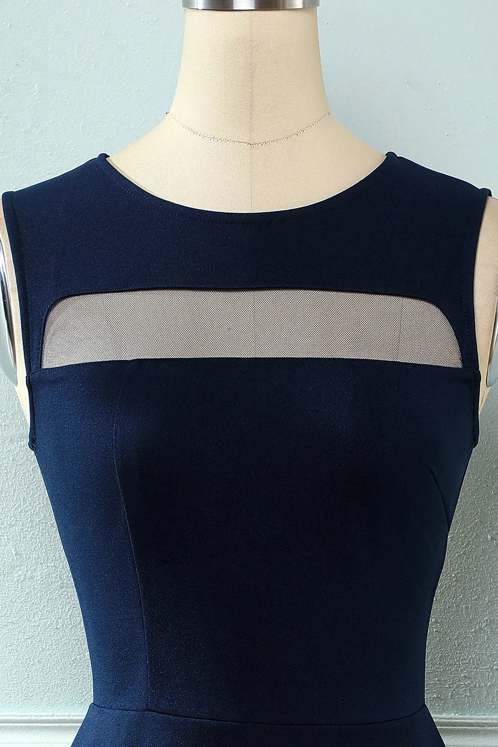 Navy Vintage 1950s Swing Dress sold by Zapaka product image thumbnail 3