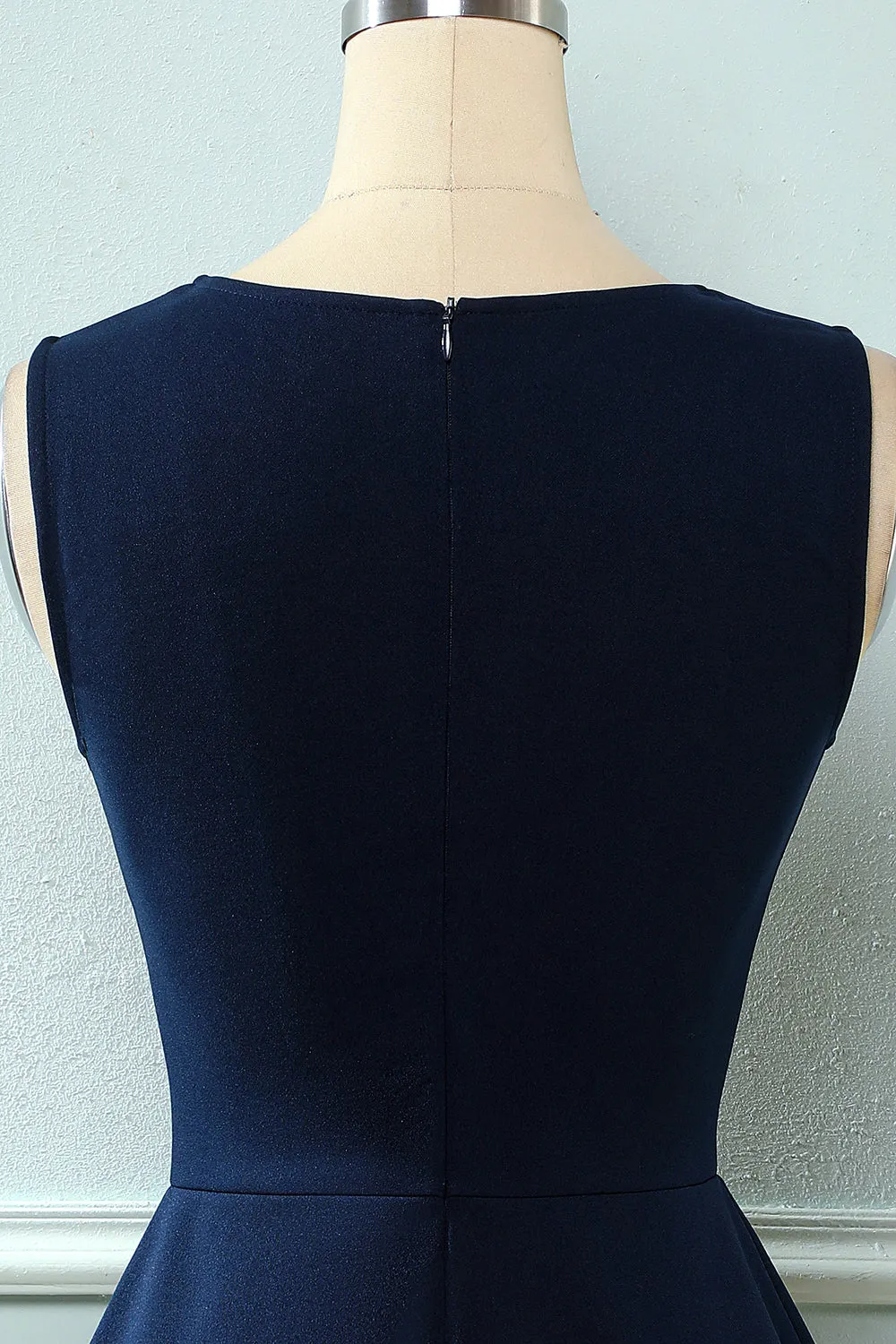 Navy Vintage 1950s Swing Dress sold by Zapaka product image thumbnail 4