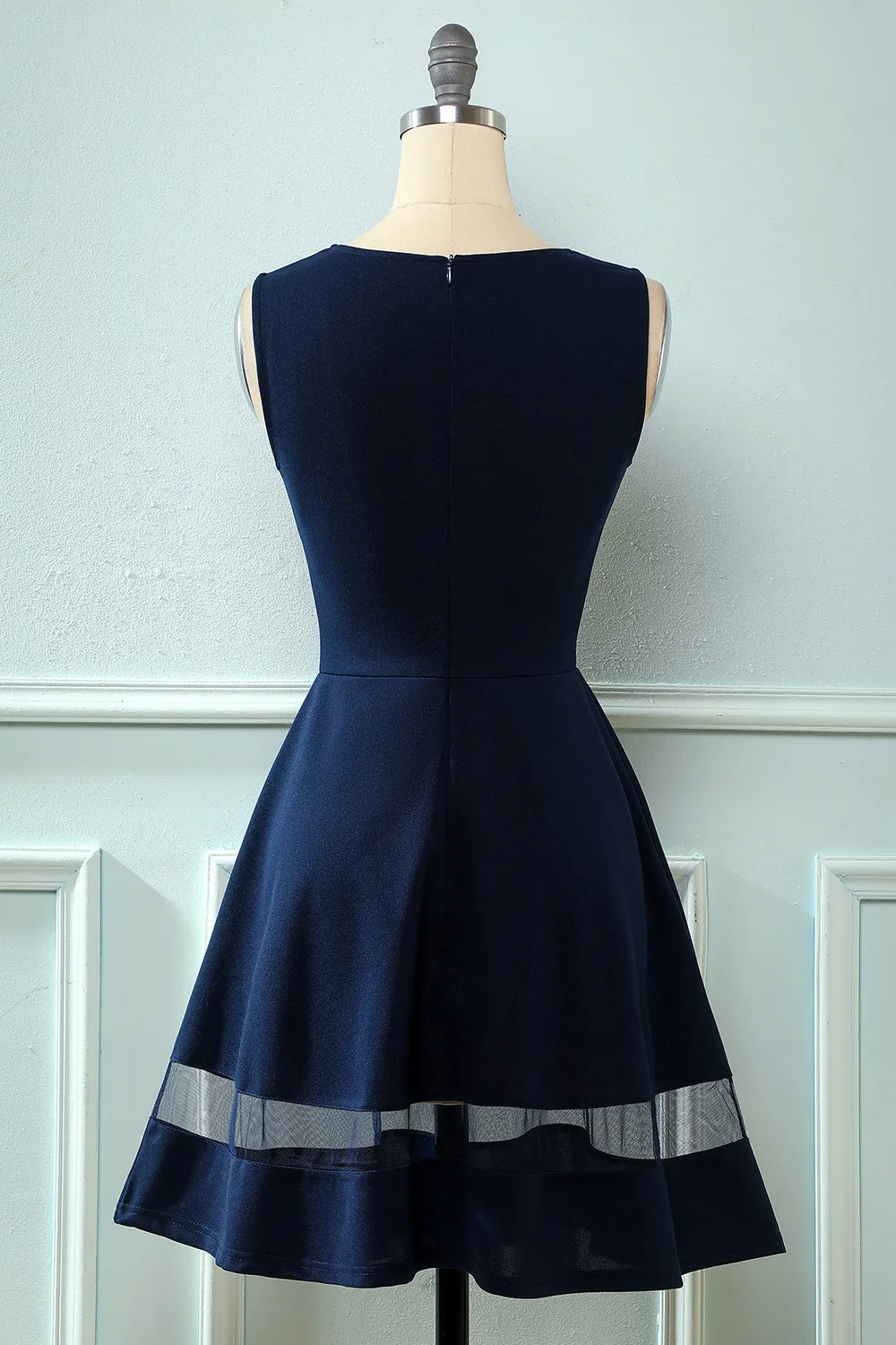 Navy Vintage 1950s Swing Dress sold by Zapaka product image thumbnail 2