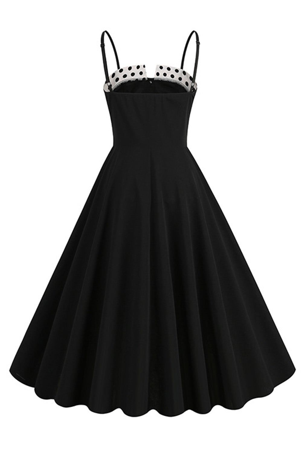 Black Spaghetti Straps 1950s Dress With Sleeveless sold by Zapaka product image thumbnail 2