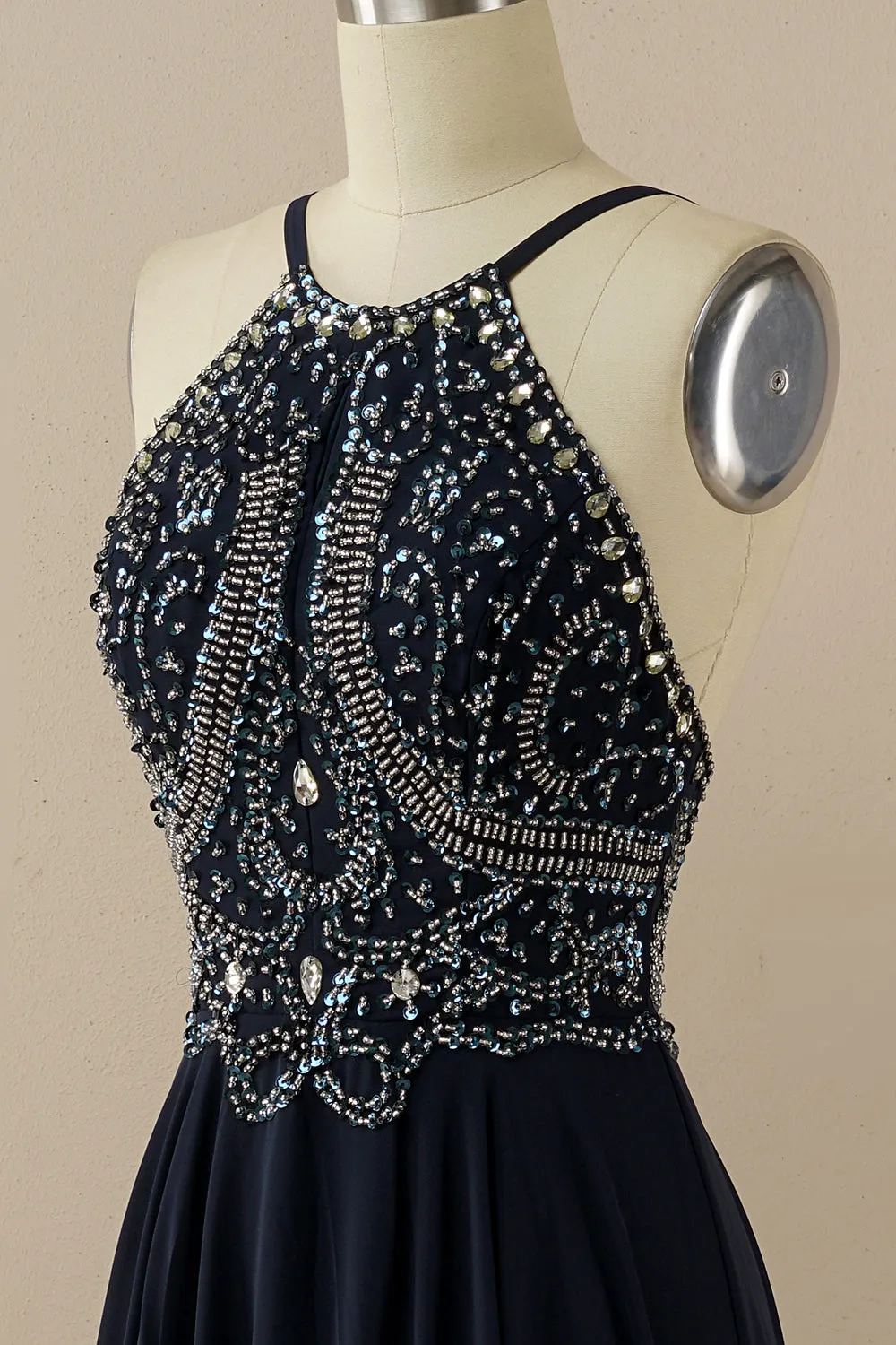 Halter Beaded Backless Prom Dress sold by Zapaka product image thumbnail 3
