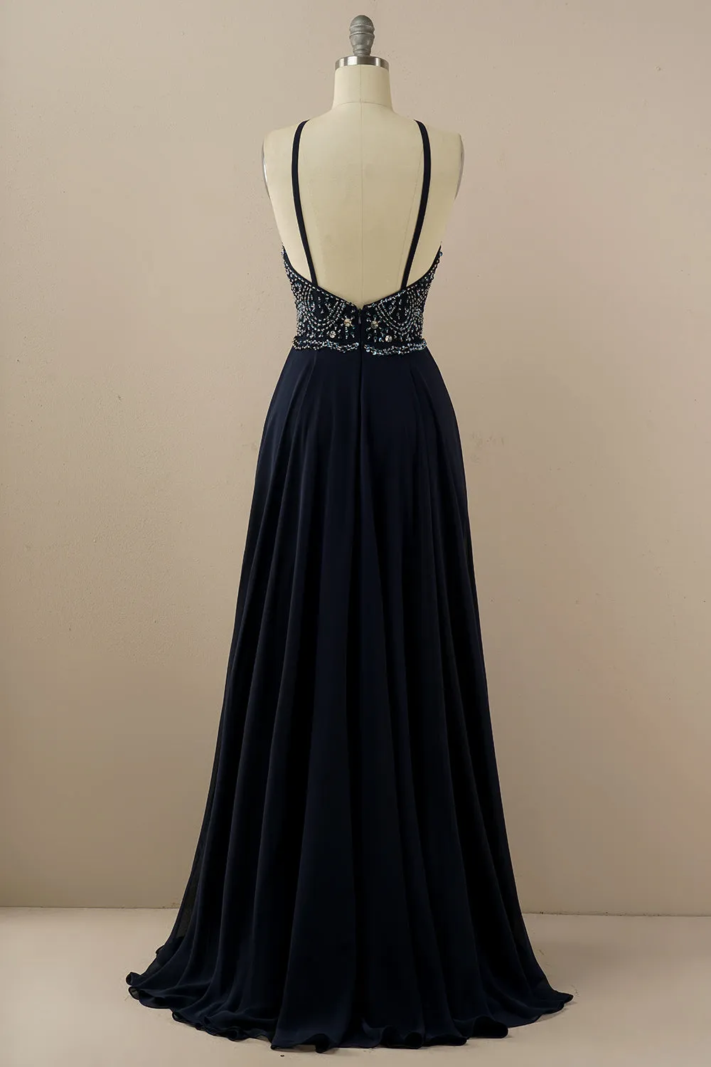 Halter Beaded Backless Prom Dress sold by Zapaka product image thumbnail 2