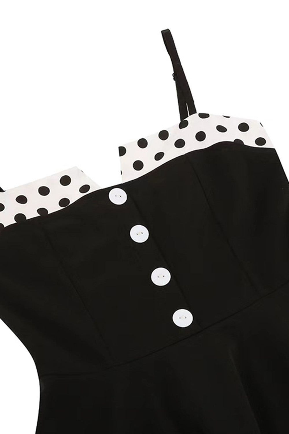 Black Spaghetti Straps 1950s Dress With Sleeveless sold by Zapaka product image thumbnail 4