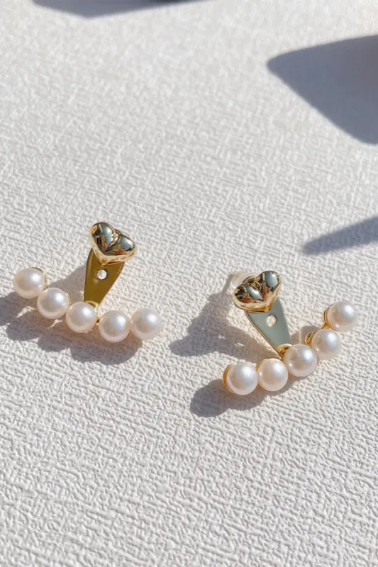 Natural Freshwater Pearls Heart Earings sold by Zapaka