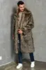 Brown Lapel Neck Long Faux Fur Men Coat sold by Zapaka