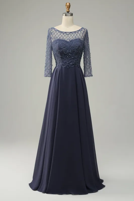 Beading Long Sleeves Mother of Bride Dress sold by Zapaka