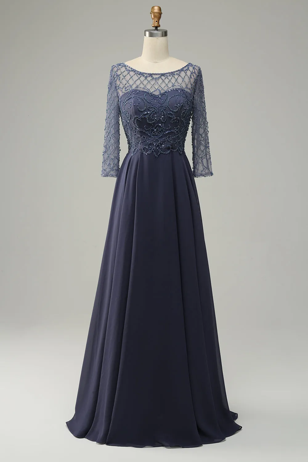 Beading Long Sleeves Mother of Bride Dress sold by Zapaka