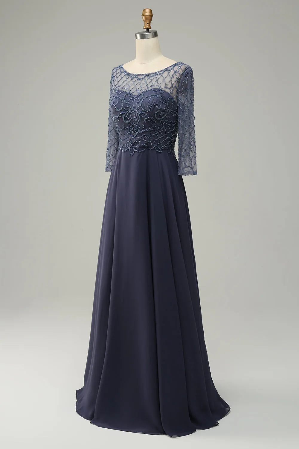 Beading Long Sleeves Mother of Bride Dress sold by Zapaka product image thumbnail 3