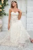 Gorgeous A Line Sweetheart Champagne Flower Long Bridesmaid Dress sold by Zapaka