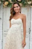 Gorgeous A Line Sweetheart Champagne Flower Long Bridesmaid Dress sold by Zapaka