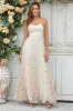 Gorgeous A Line Sweetheart Champagne Flower Long Bridesmaid Dress sold by Zapaka