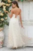 Gorgeous A Line Sweetheart Champagne Flower Long Bridesmaid Dress sold by Zapaka