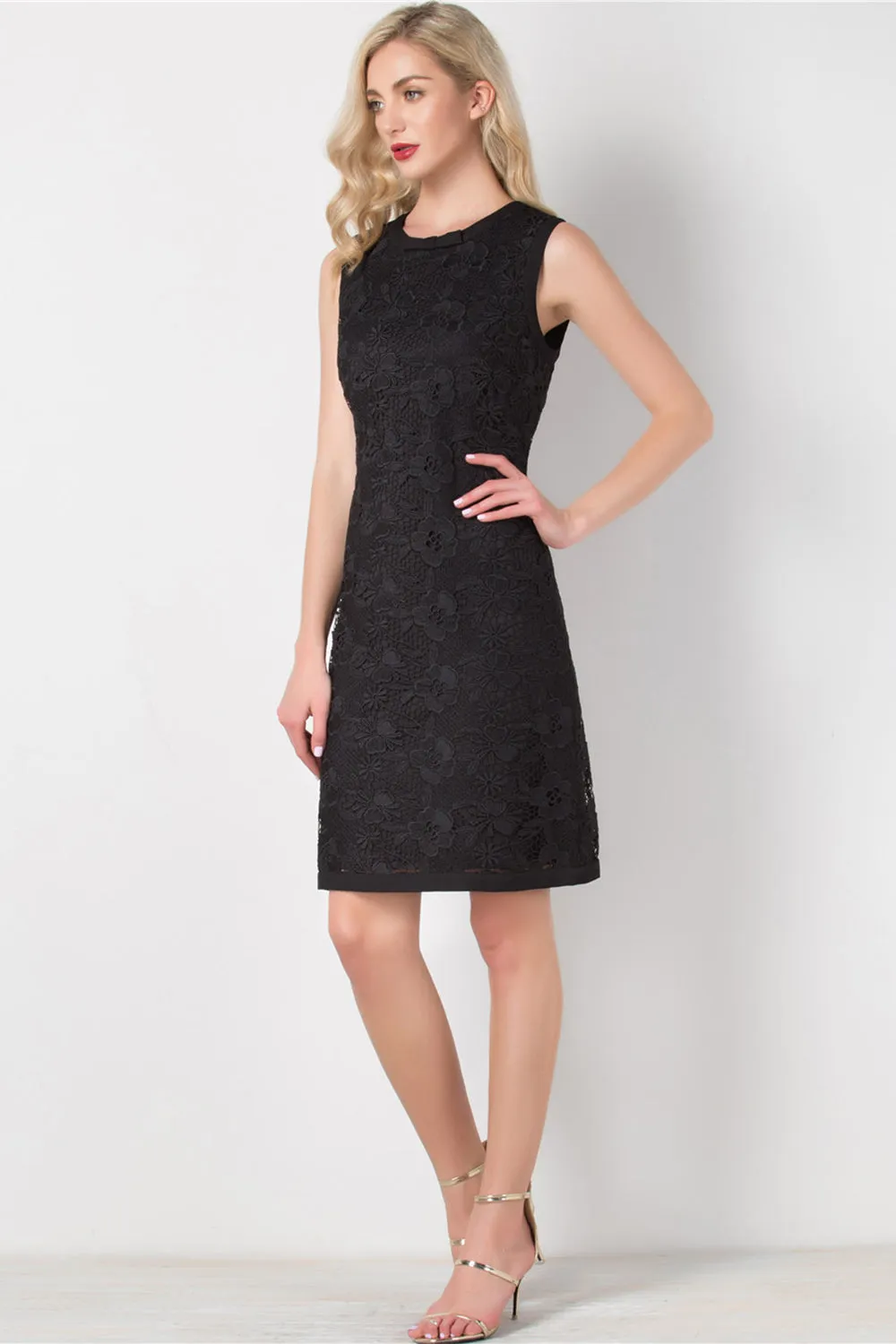 Black Sleeveless Lace Formal Dress sold by Zapaka product image thumbnail 4