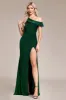 Glitter Dark Green Mermaid One Shoulder Long Prom Dress with Slit sold by Zapaka