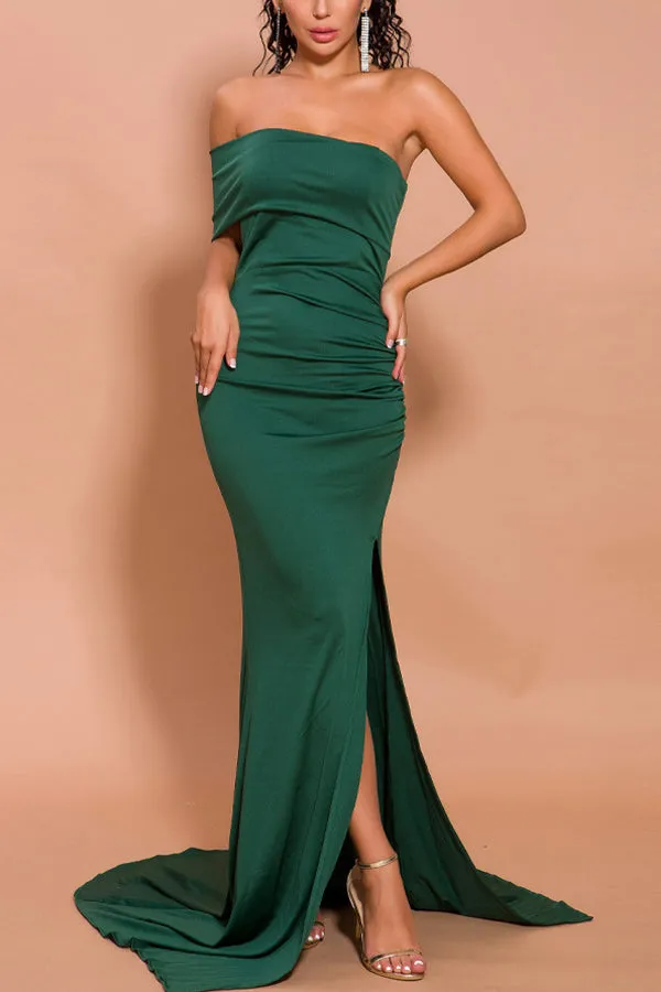Mermaid One Shoulder Dress with Slit sold by Zapaka product image thumbnail 3