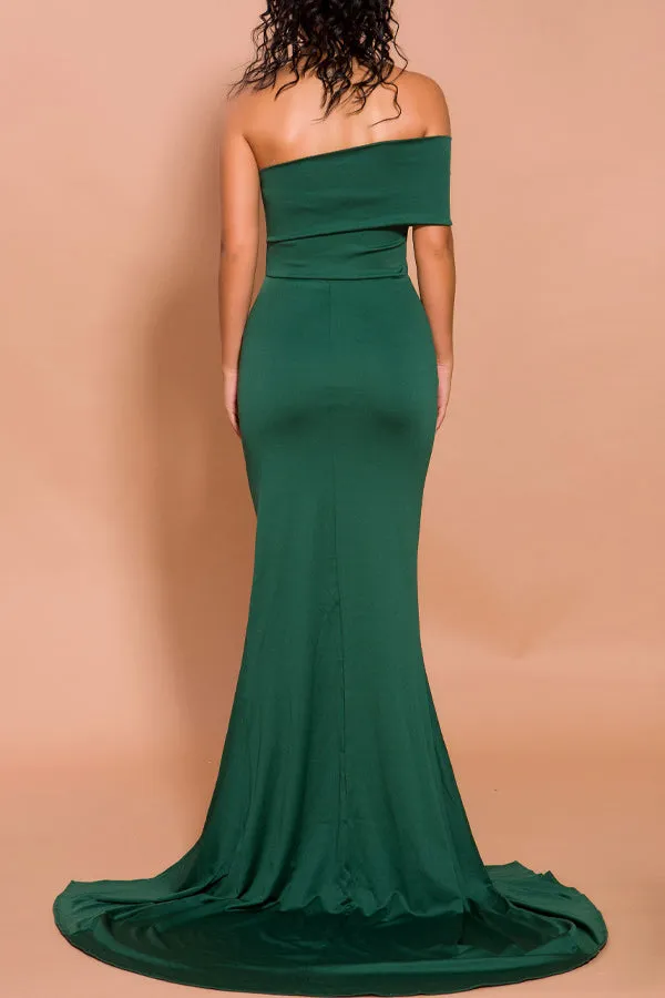 Mermaid One Shoulder Dress with Slit sold by Zapaka product image thumbnail 2