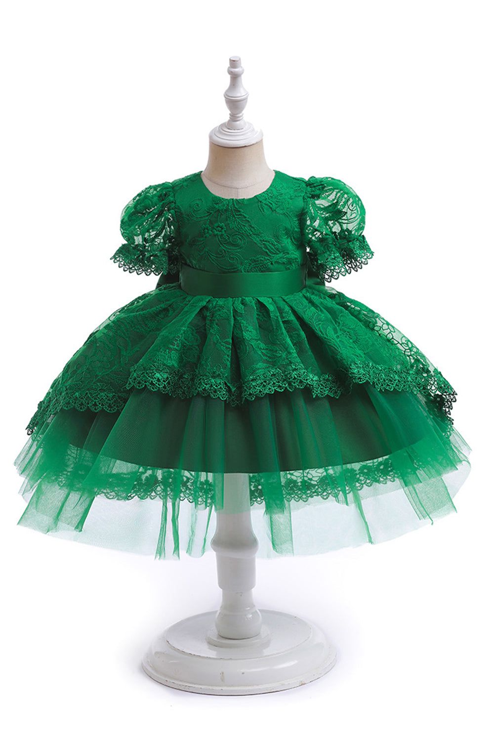 White Tulle A Line Gir Party Dress with Bow sold by Zapaka product image thumbnail 4