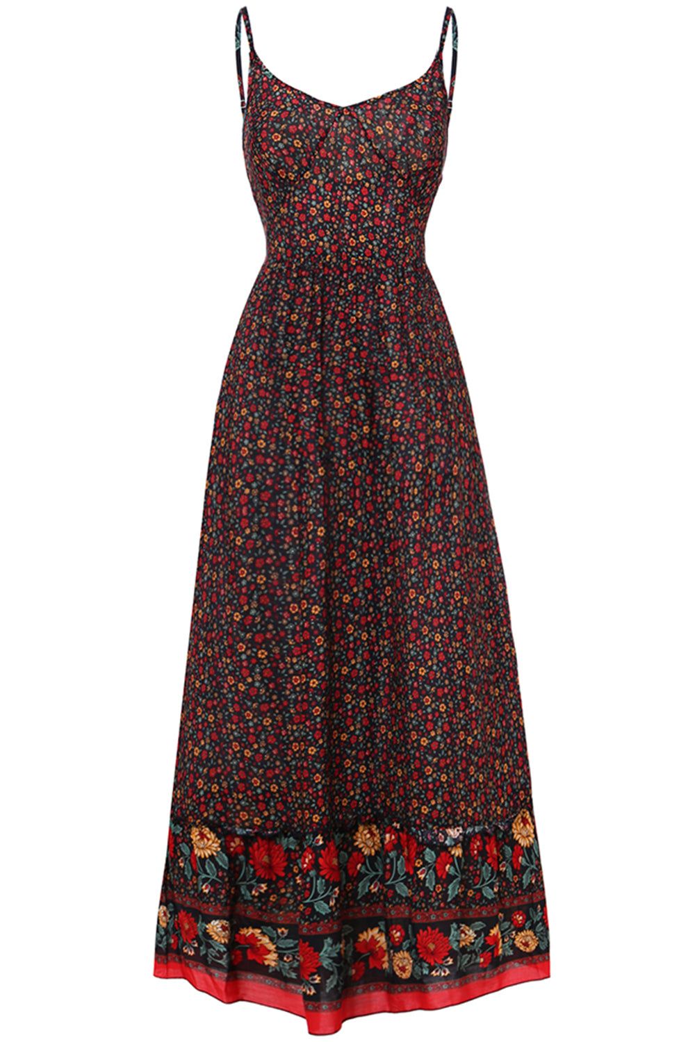 Bohemian V-Neck Floral Dress sold by Zapaka