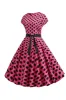 Pink Black Polka Dots Cap Sleeves 1950s Dress sold by Zapaka