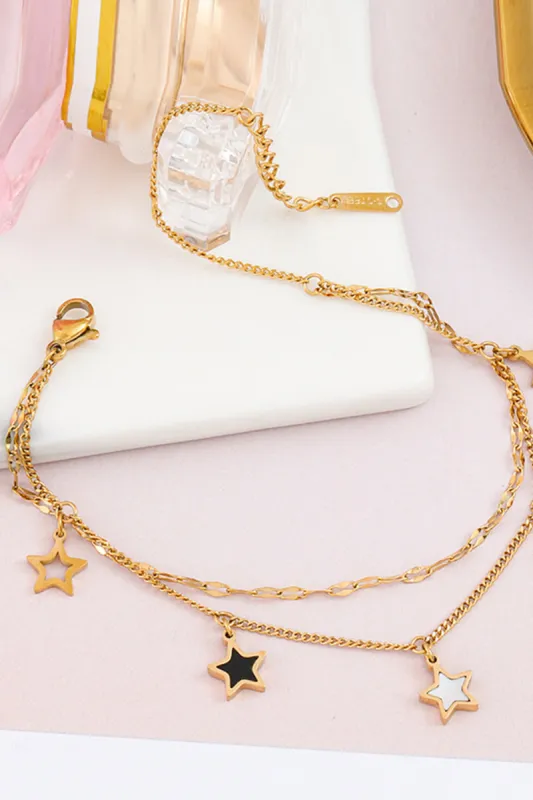 Titanium Steel Romantic Pentagram Bracelet sold by Zapaka