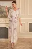 Apricot Flower Long Sequins 1920s Dress with Accessories Set sold by Zapaka