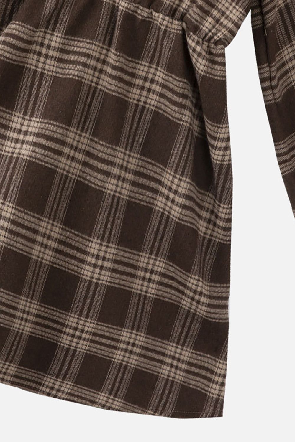 Family Matching Outfits Brown Plaid Bowknot Dresses and Long Sleeves T-Shirt sold by Zapaka product image thumbnail 7