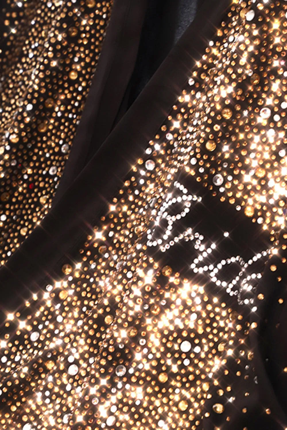 Black Shiny Bride Bridesmaid Robe with Rhinestones sold by Zapaka product image thumbnail 4