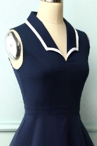 Navy Blue 1950s Style Dress sold by Zapaka