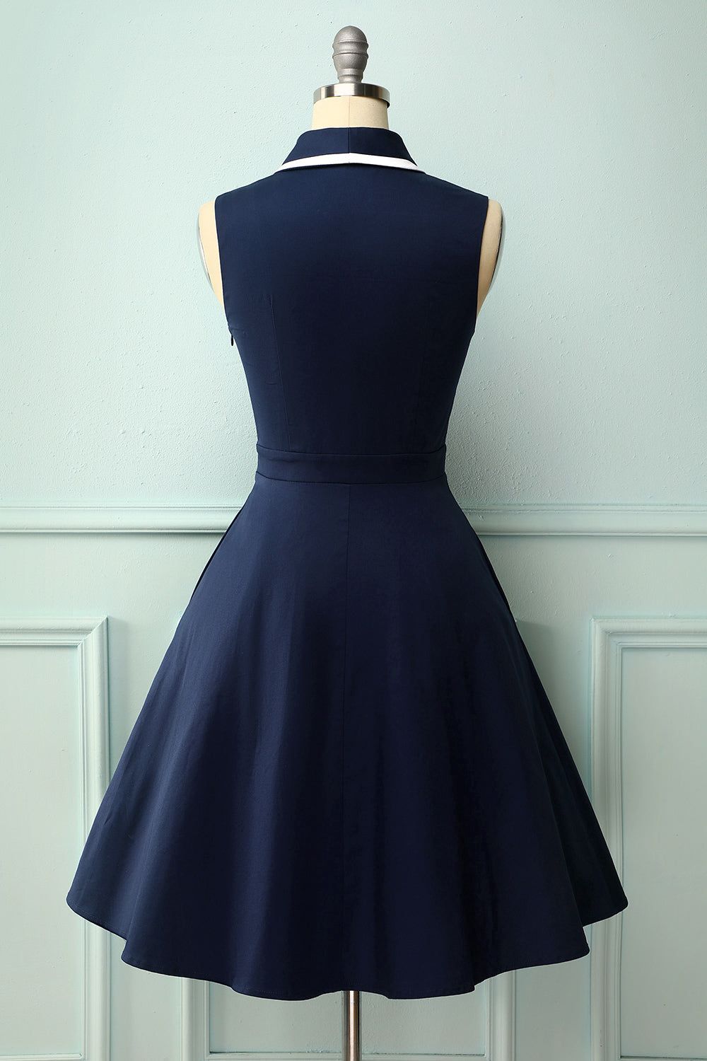 Navy Blue 1950s Style Dress sold by Zapaka product image thumbnail 2
