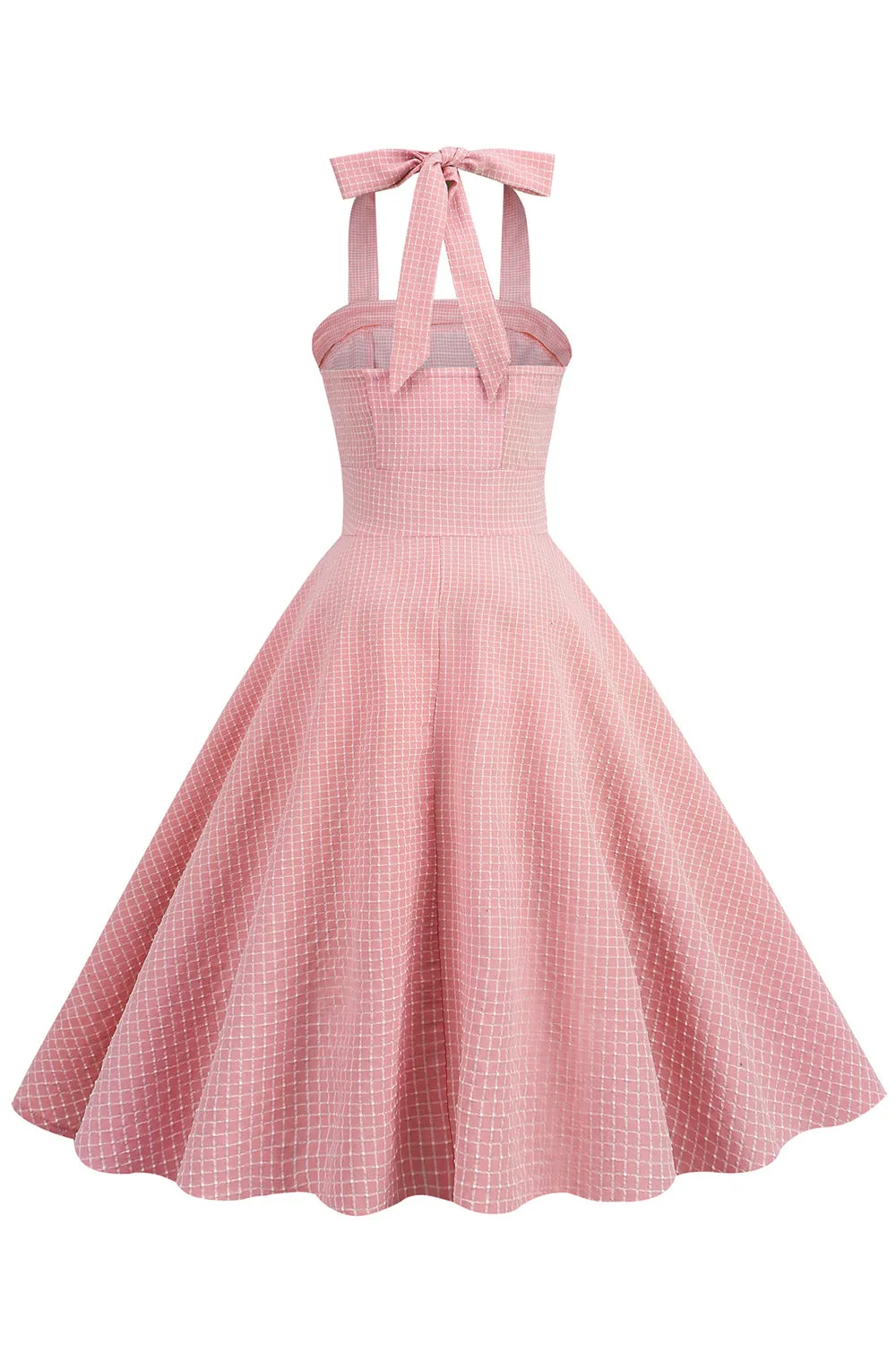 Halter Plaid 1950s Swing Dress sold by Zapaka product image thumbnail 2