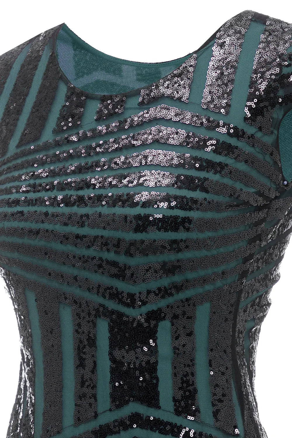 Green Round Neck 1920s Flapper Dress sold by Zapaka product image thumbnail 5