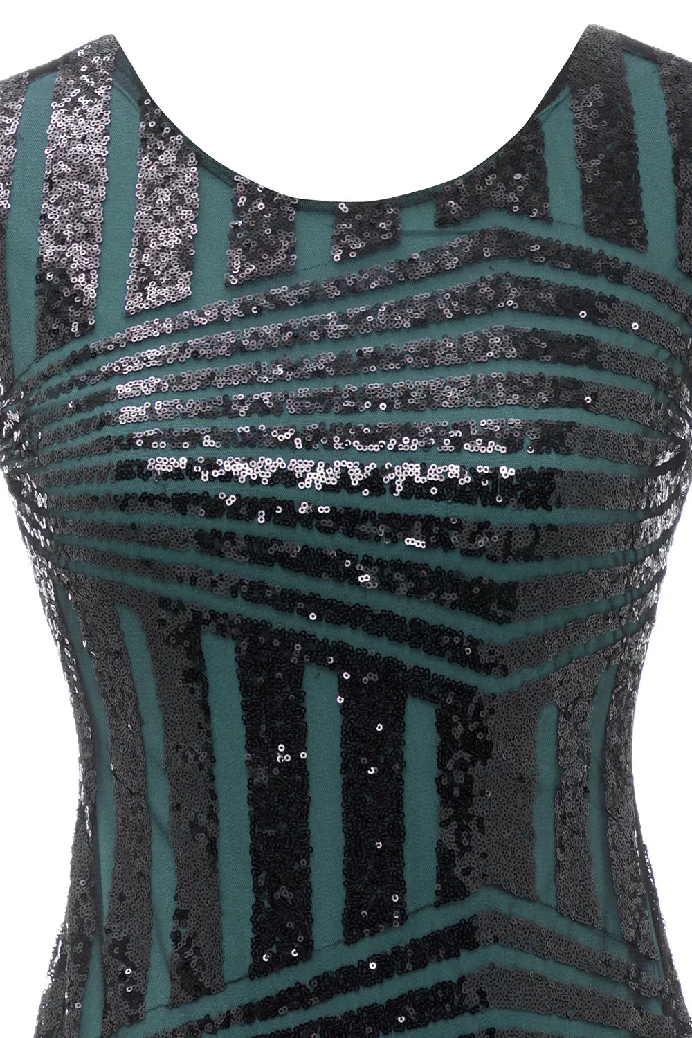 Green Round Neck 1920s Flapper Dress sold by Zapaka product image thumbnail 4