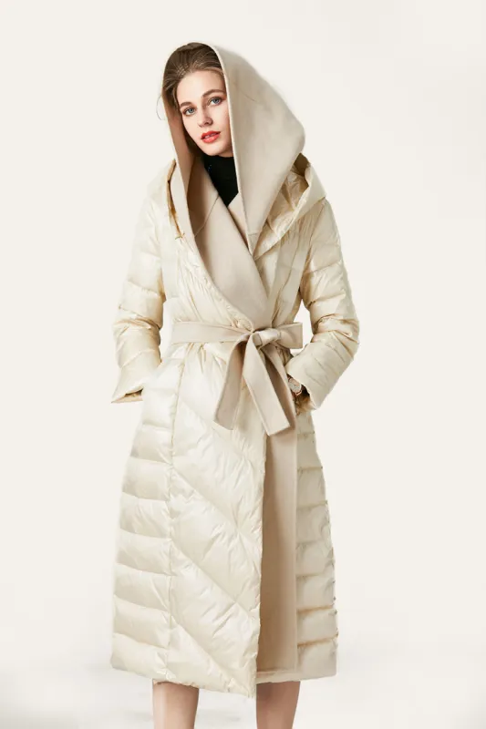 Ivory Button Quilted Puffer Jacket sold by Zapaka