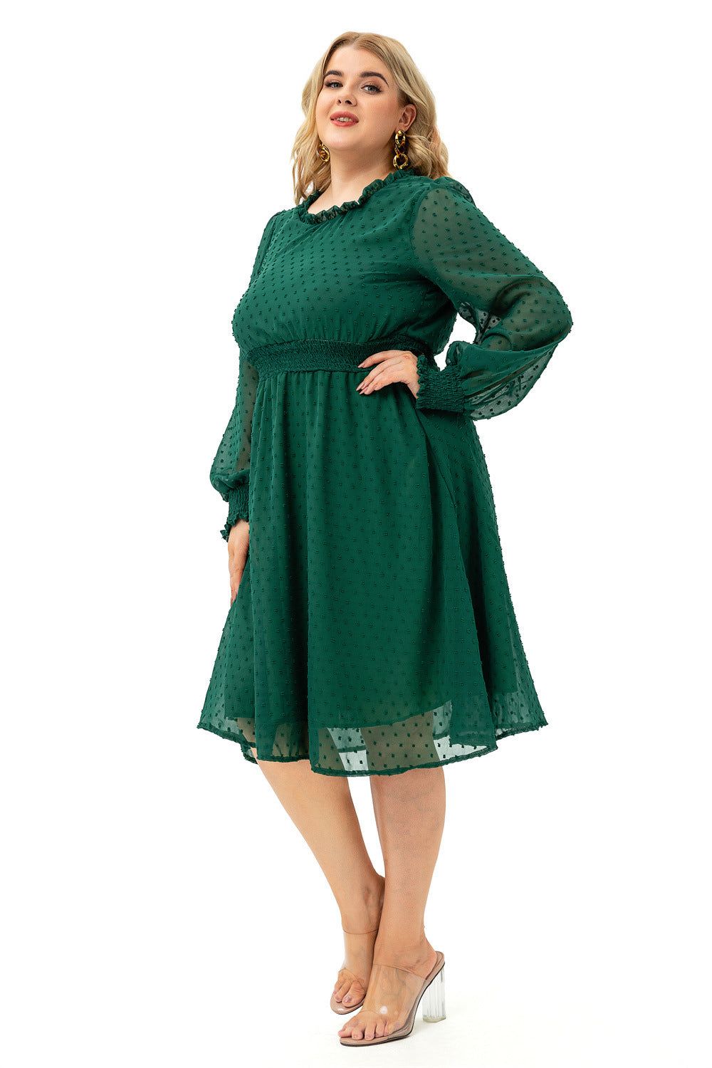 Plus Size Green Casual Dress sold by Zapaka product image thumbnail 4