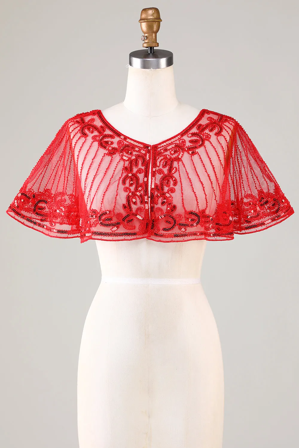 Black Beaded Glitter 1920s Cape for Women sold by Zapaka product image thumbnail 5