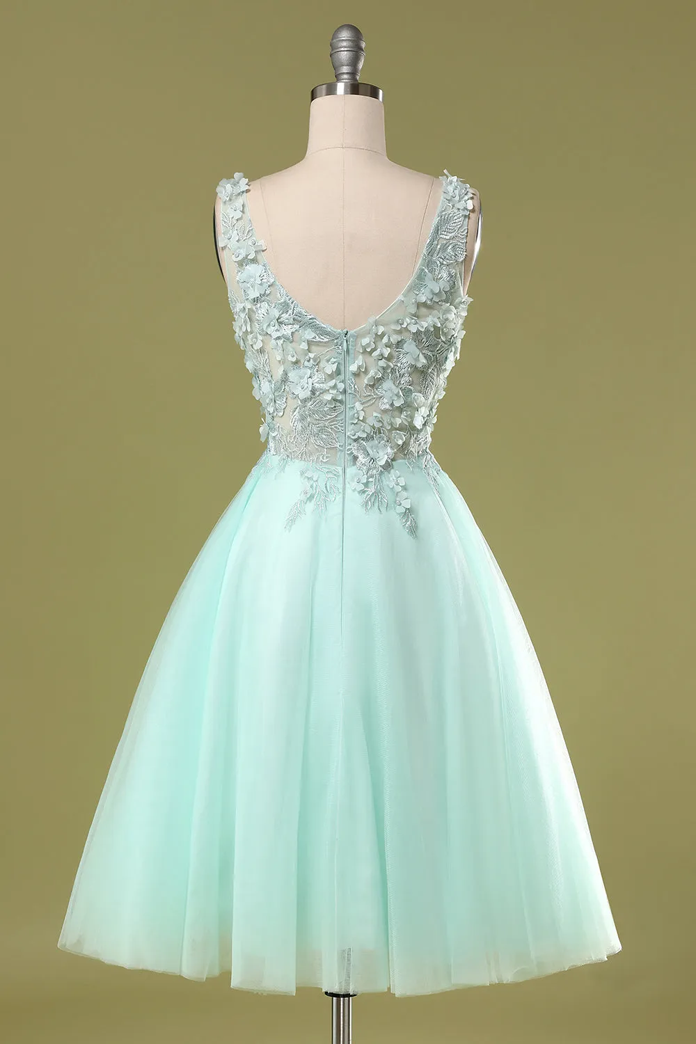 Mint Green Short Prom Dress With Appliques sold by Zapaka product image thumbnail 2