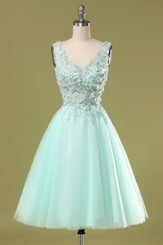 Mint Green Short Prom Dress With Appliques sold by Zapaka