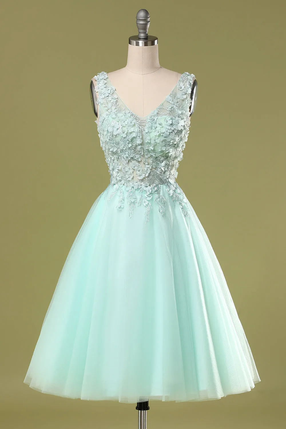 Mint Green Short Prom Dress With Appliques sold by Zapaka